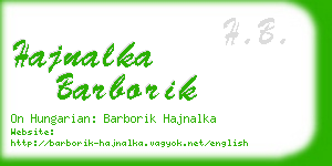 hajnalka barborik business card